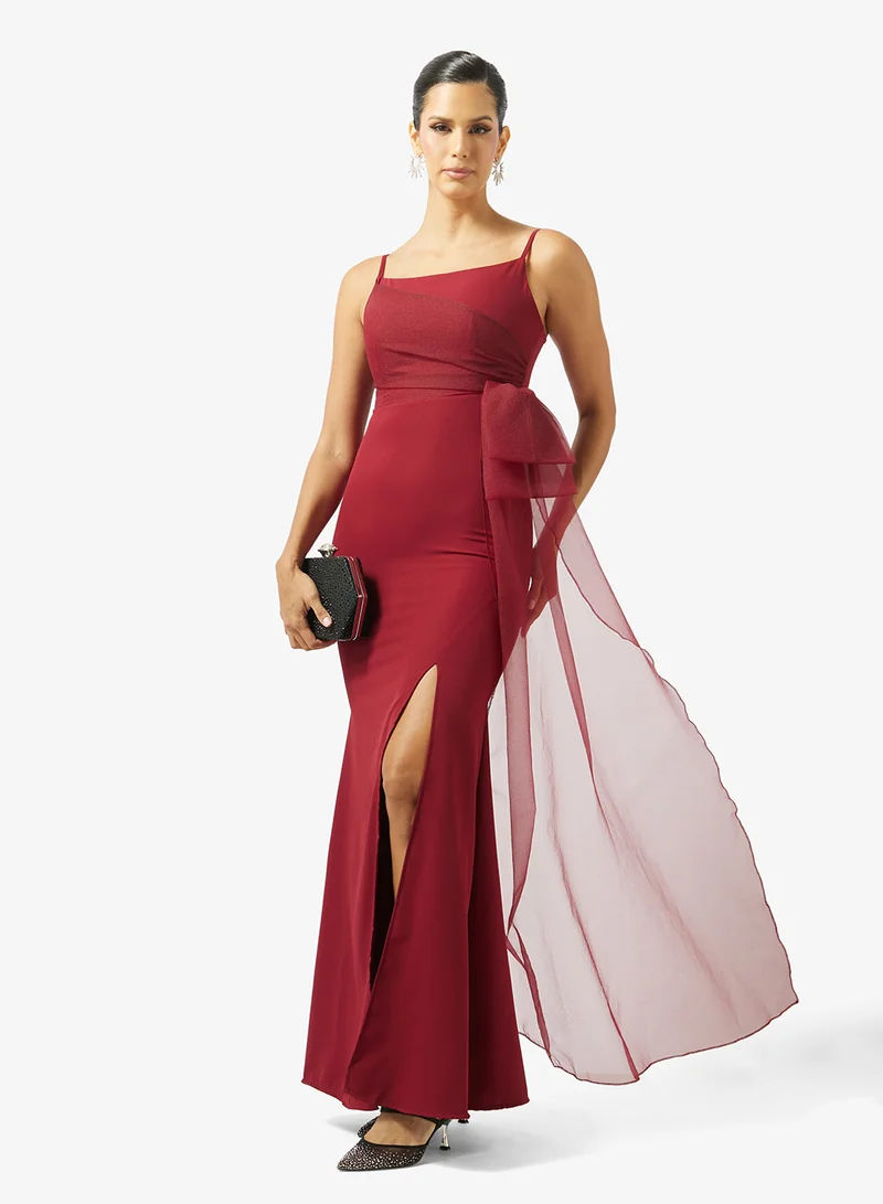Ella Limited Edition  Draped Evening Dress With Slit for Women | Best Price UAE